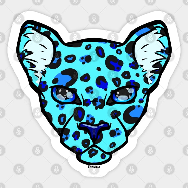 Cool Blue Leopard Sticker by Jan Grackle